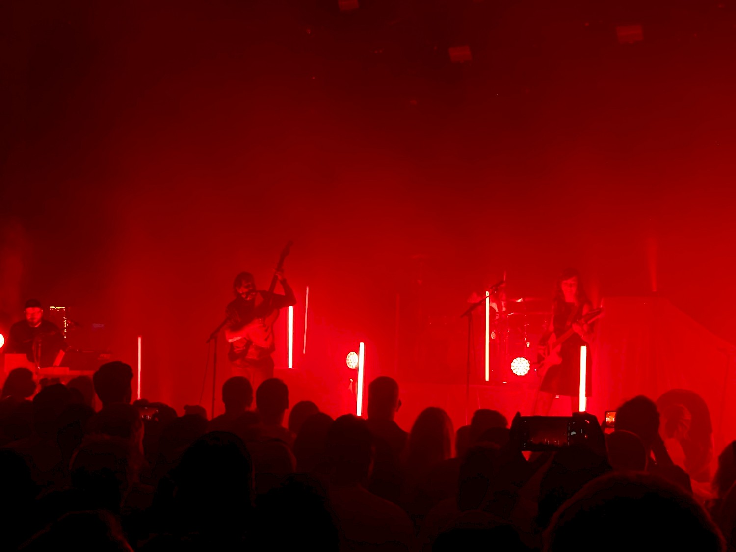 Silversun Pickups on stage with red lighting