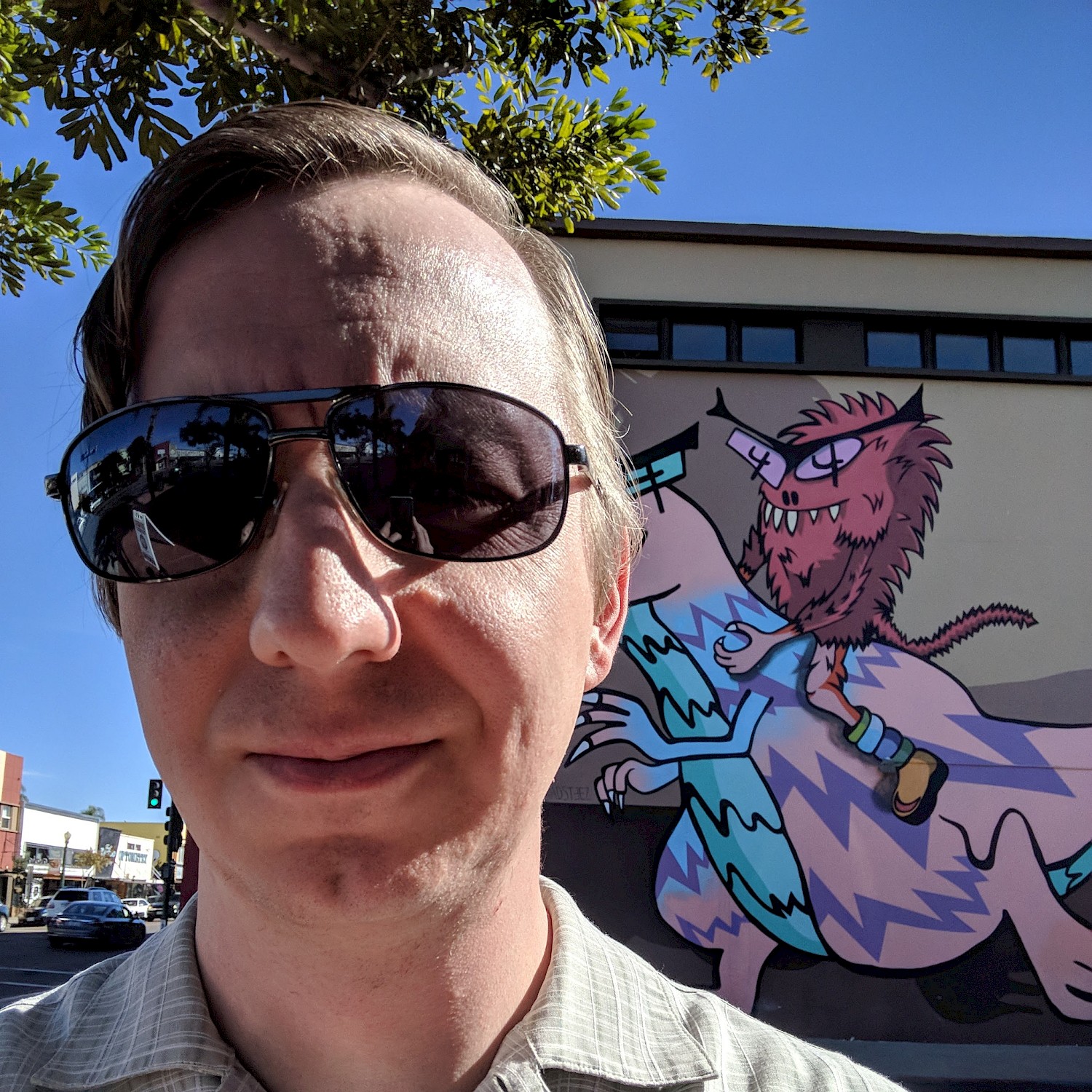 Selfie in front of the mural
